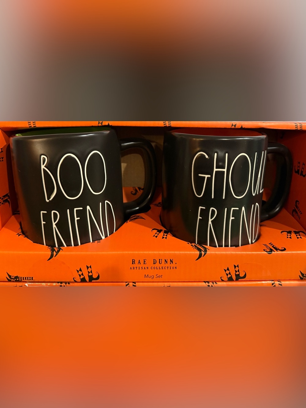 Rae Dunn Black 'BOO Friend' & 'GHOUL Friend' Mug Set